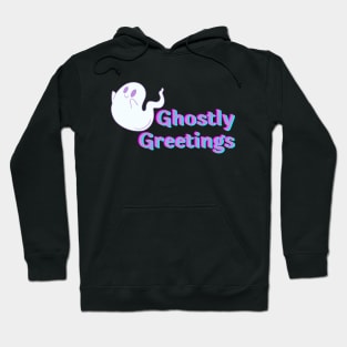 Cute Kawaii Ghost Greetings Halloween Spooky Season Hoodie